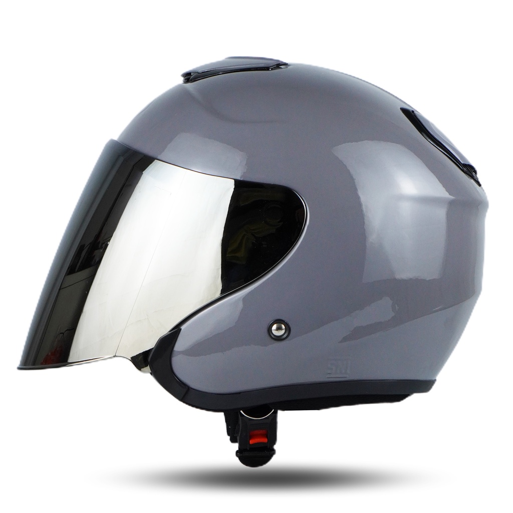 RSIX HELM POLOS SOLID DEWASA SNI EVEREST SERIES SILVER