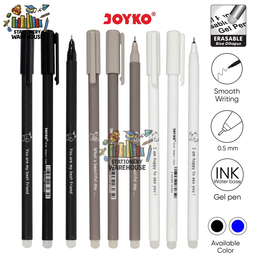 

Erasable Gel Pen Pulpen Bisa Dihapus Joyko GP-321 Shokyo 3 Gel 0.5 mm
