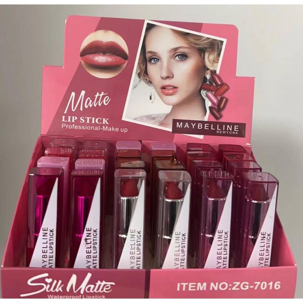 [12PCS] Lipstick Matte Maybelline Waterproof / Lipstick Batang Maybelline