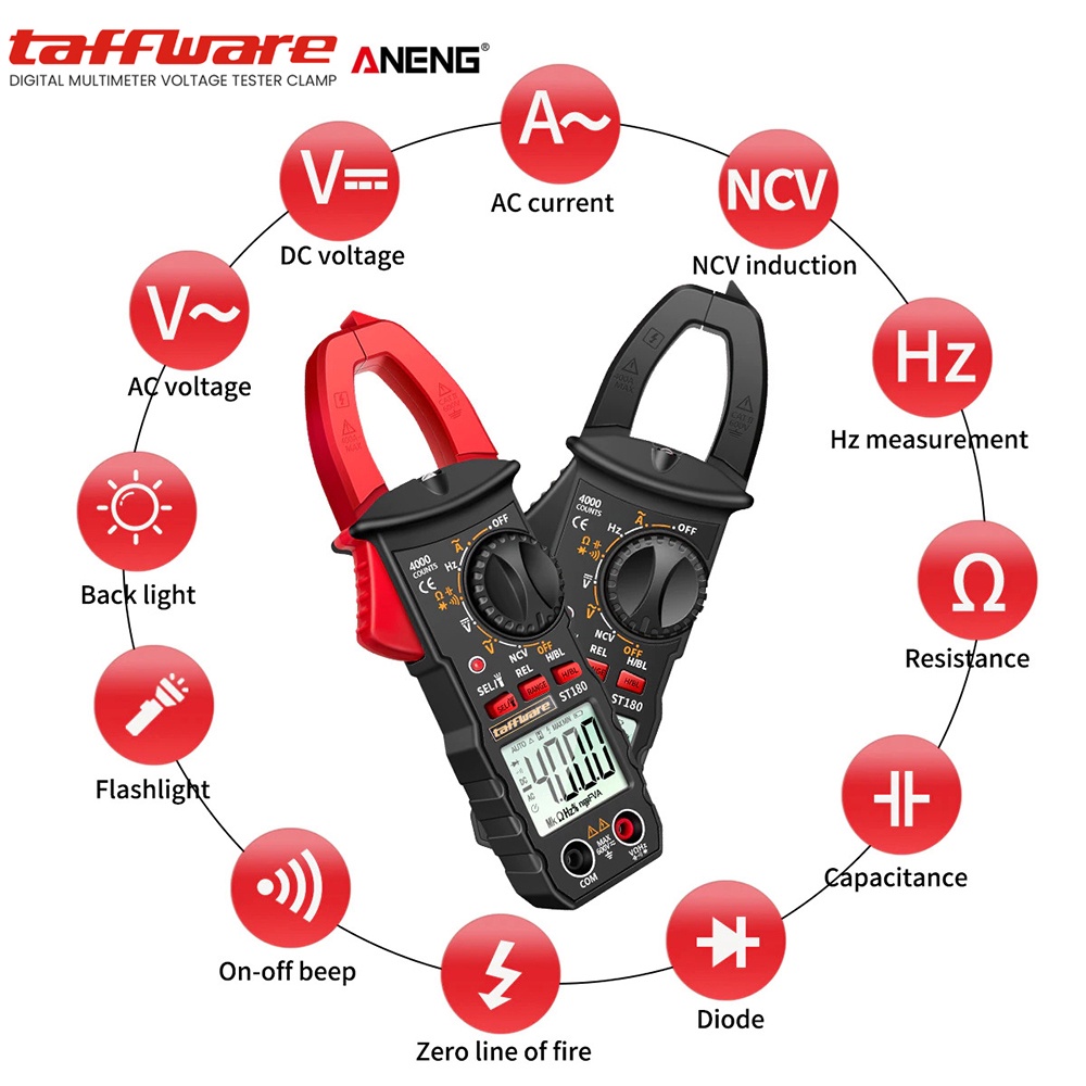 ANENG ST180 Digital Clamp Multimeter 4000 Count Tang Amper