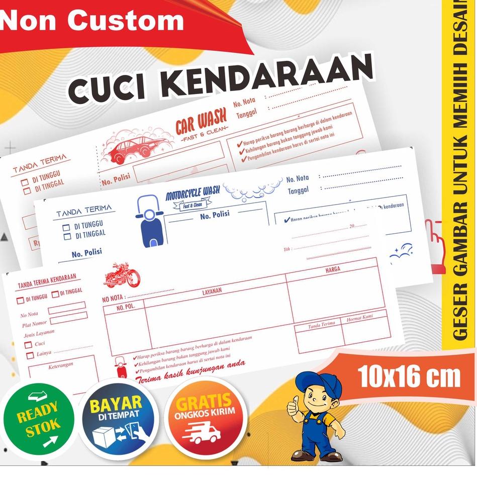 

[Q-3I ㊛] Nota Cuci Motor Mobil Grosir dan Eceran 2ply Rangkap-viral