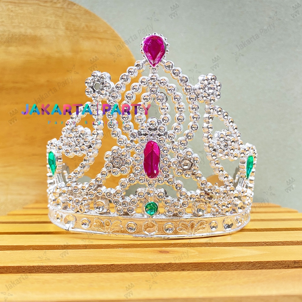 Mahkota Tiara Silver Kecil #3 / Mahkota Pesta / Mahkota Ultah / Crown