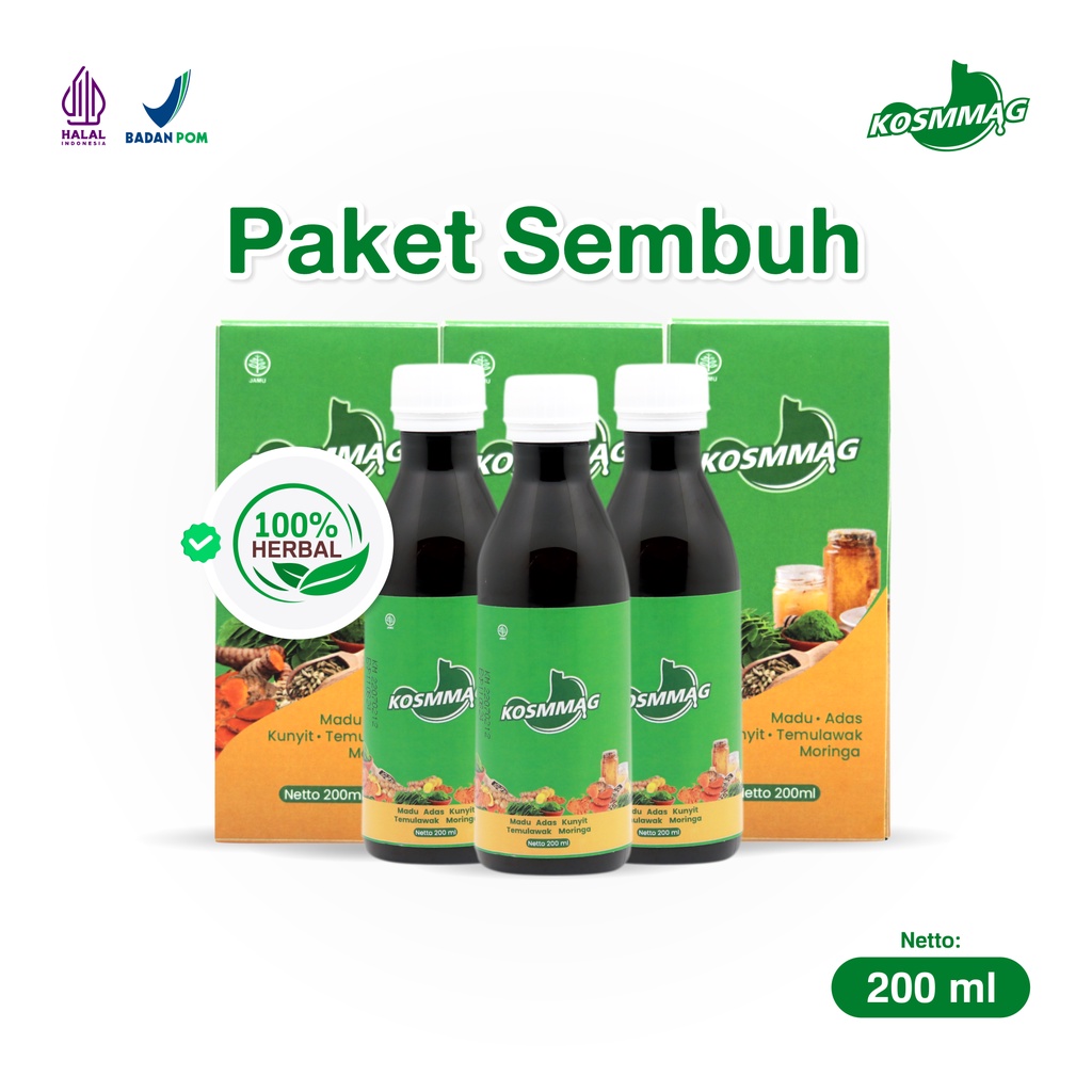 

PAKET SEMBUH Madu Mag KOSMMAG - 3 Botol - Herbal Alami - Atasi Asam Lambung, Mag dan Gerd
