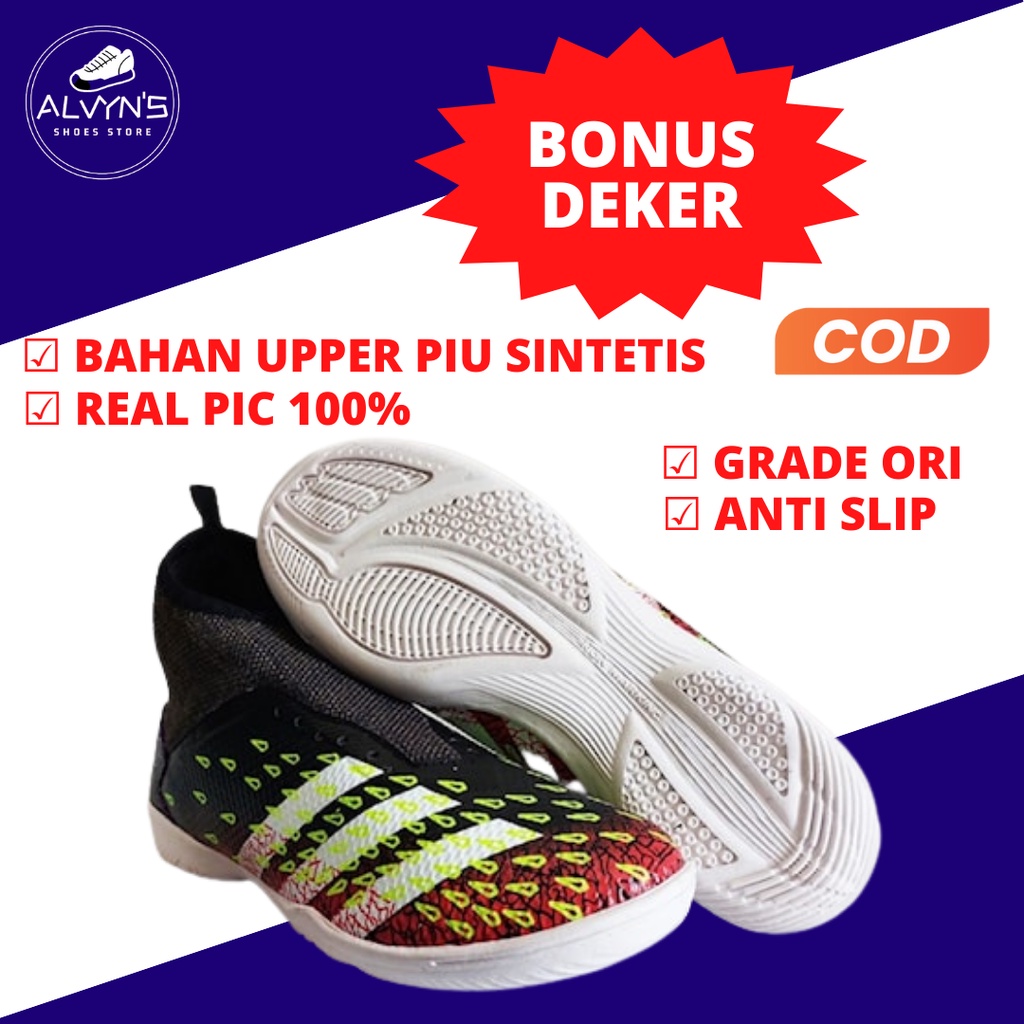 Sepatu Futsal NEW Adidas Predator Merah Sol Putih - AZH
