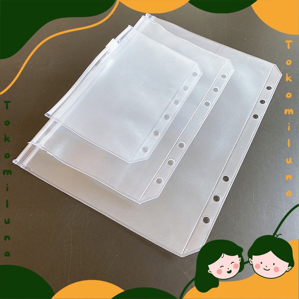 A5 A6 isi binder zipperbag transparan sleeves Color Matte PVC Binder Zipper pouch Bag Album Sleeves 