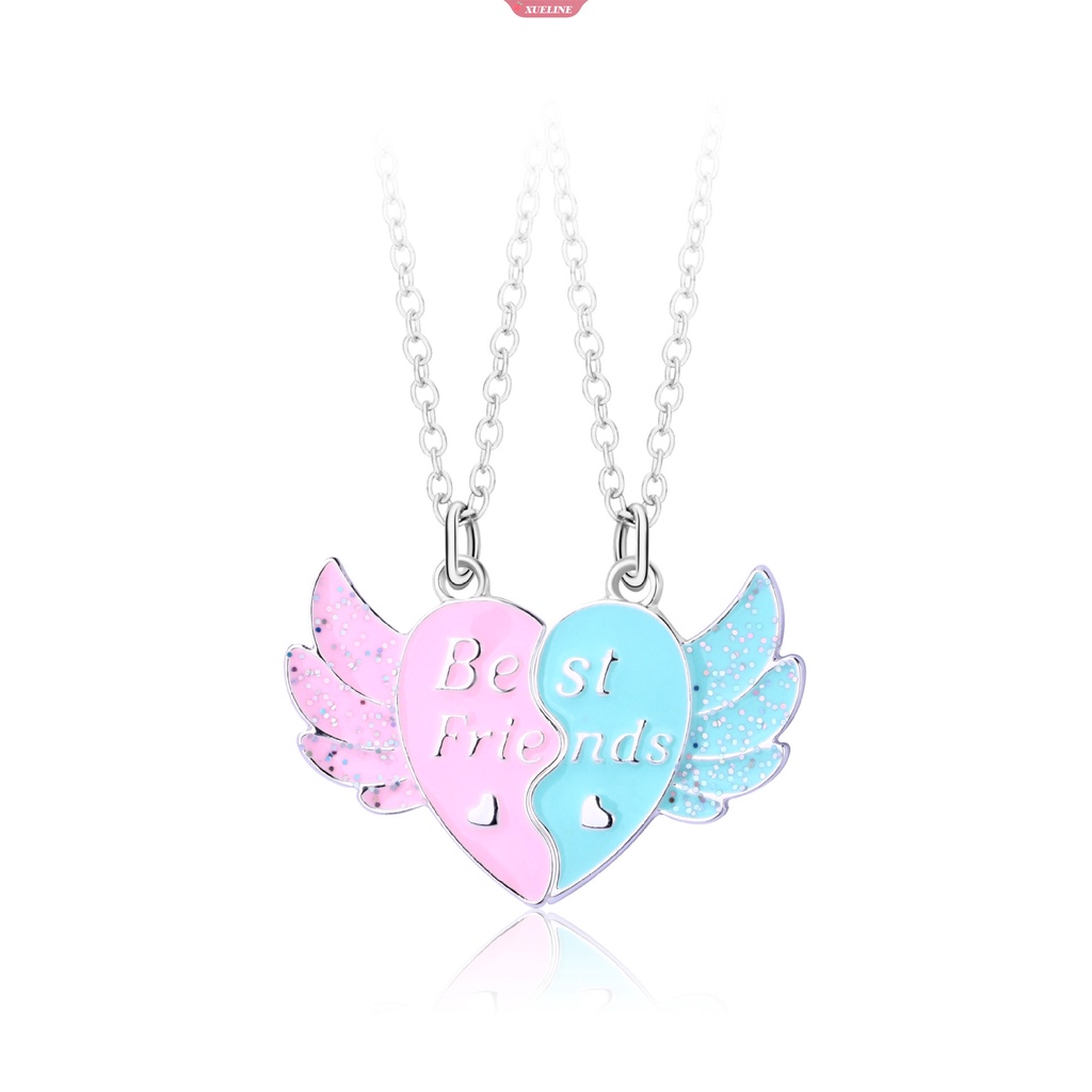 Warna-warni Sayap Malaikat Cinta Liontin Kalung Perhiasan fashion Perempuan Jantung Zirkonia Perhiasan Gaya Minimalis Hadiah [ZXL]