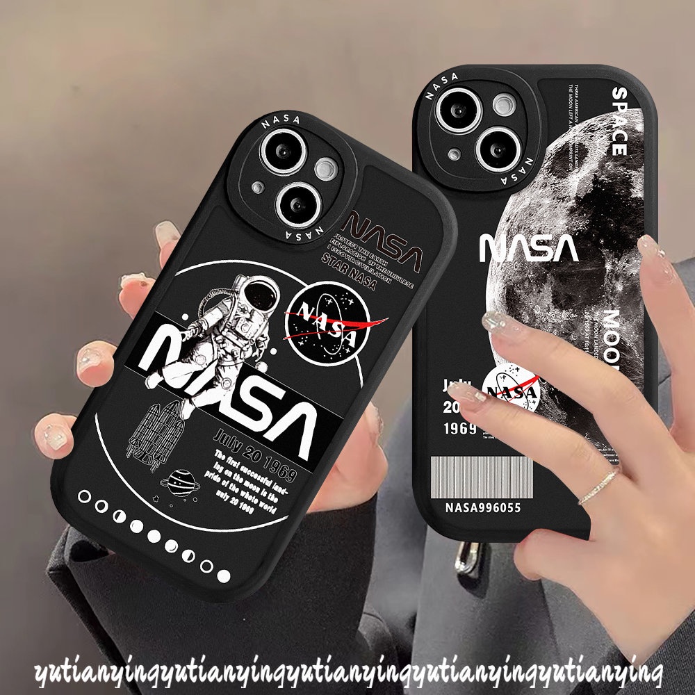 Casing NASA Merk Trendy Oppo A15 A17 A5s A77s A55 A57 A16 A54 A12 A96 A76 A95 A17K A16K A74 A16E A3S A94 A1K A9 A5 A31 A15s A7 A53 A92 Reno 5Z 87 7Z 5F 5 6 4 Case TPU Lembut A36