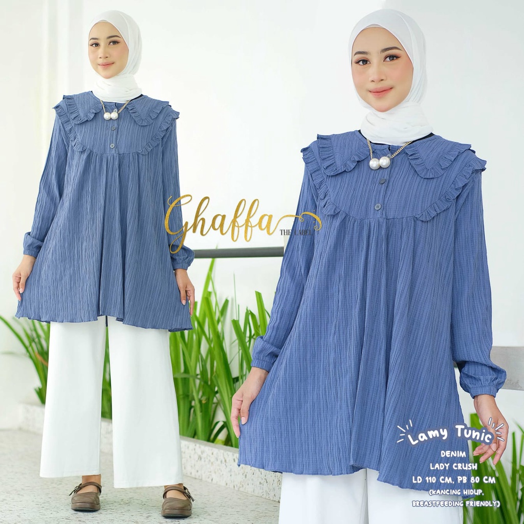 LAMY Tunik Wanita Lady Crush Premium Baju Atasan Remaja Dewasa Polos LD 110