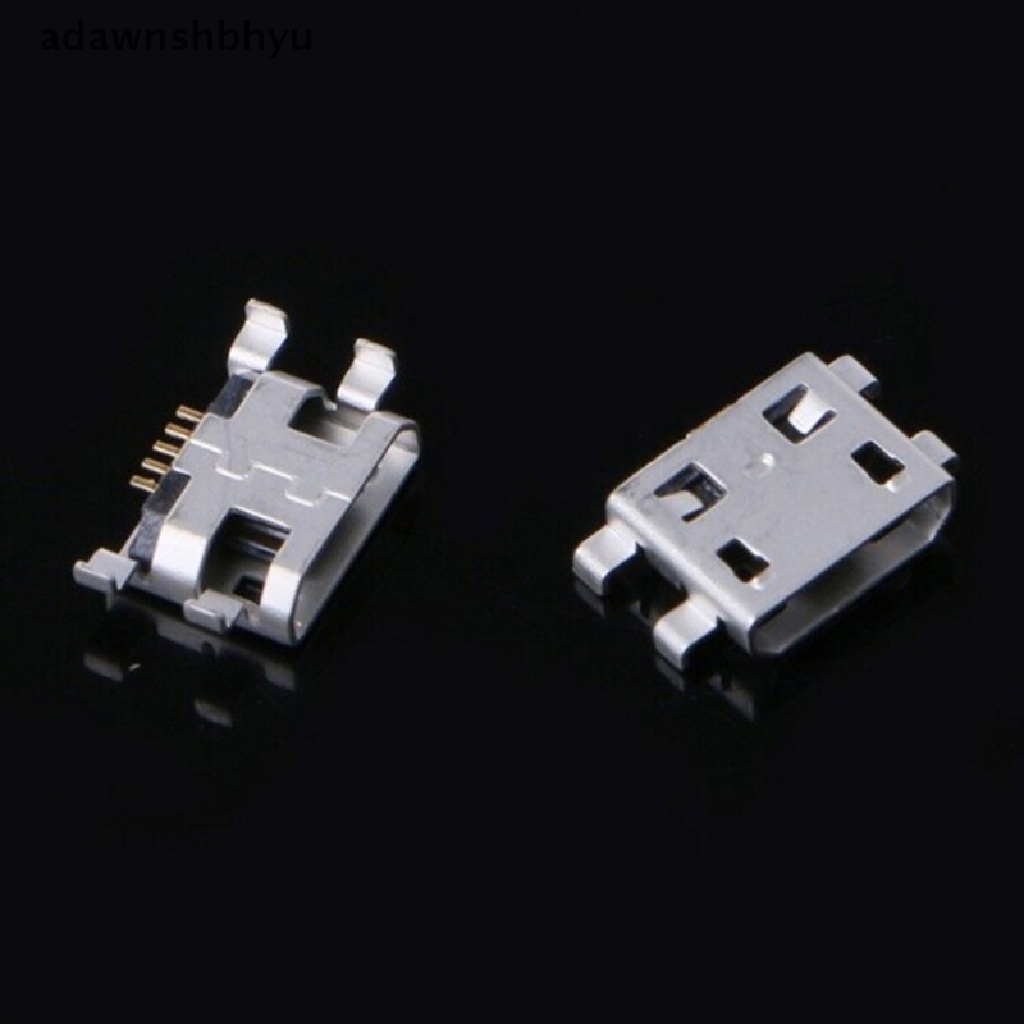 Adawnshbhyu 10pcs Tipe B micro usb 5pin female charger mount Konektor jack port socket ID