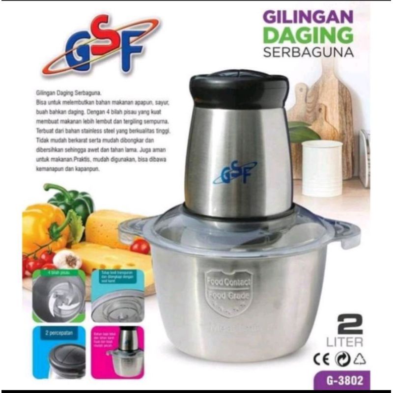 Alat penggiling daging blender bumbu &amp; daging | Food processor electrik meat chopper