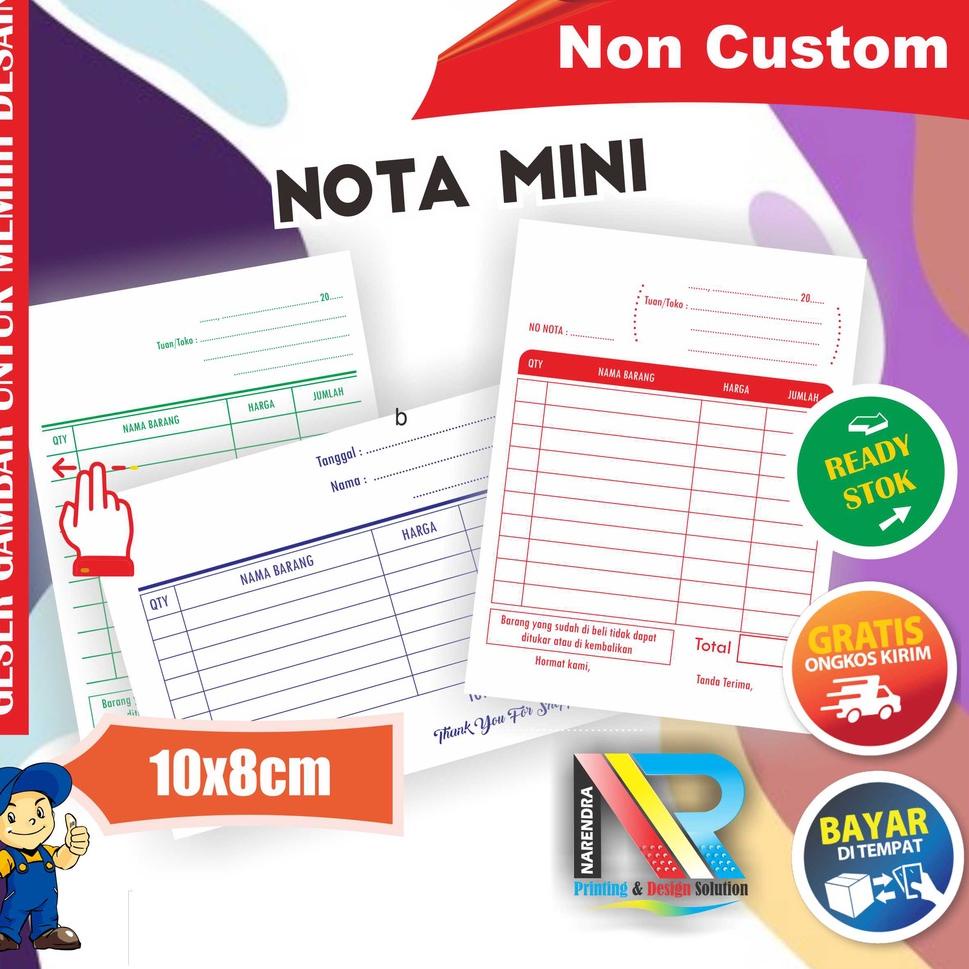 

(L-A7A-✔) Nota Kontan Ukuran Mini Grosir dan Eceran 2 ply Rangkap premium