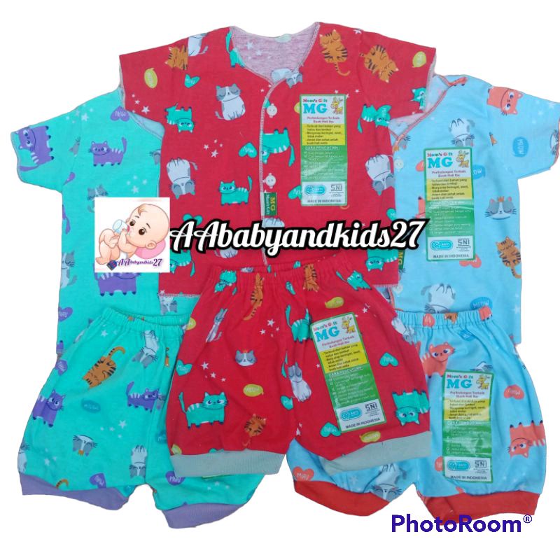 DAPAT 3STEL!!!MOMS GIFT SETELAN BAJU BAYI LENGAN PENDEK FULL PRINTING SNI HIGHT QUALITY
