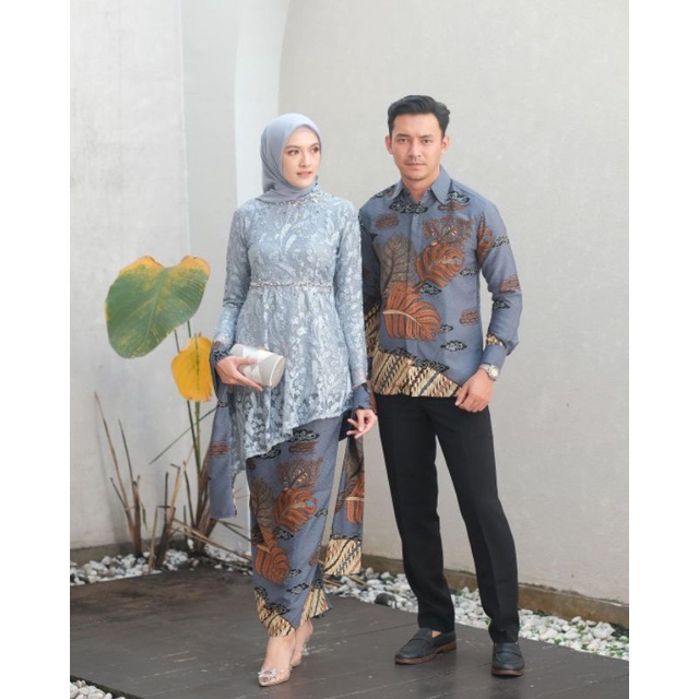 SET COUPLE ZARA ICE BLUE | KEBAYA MODERN KEBAYA LAMARAN KEBAYA WISUDA KEBAYA TUNANGAN TERBARU