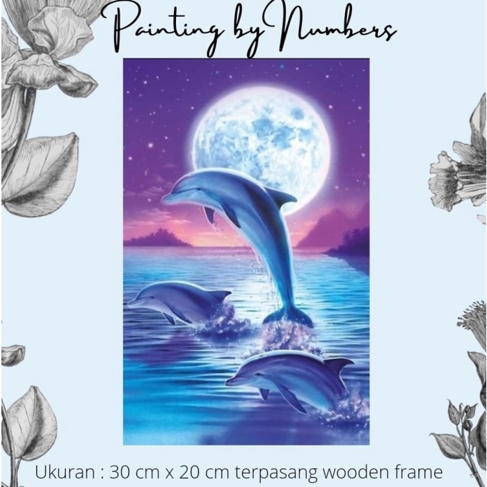 

DIY painting by number 30x20cm kerajinan tangan - MOON LITE