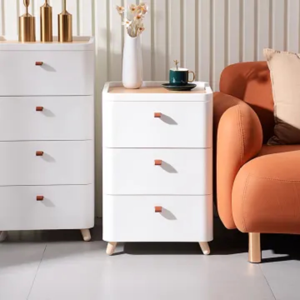 Kabinet Laci aesthetic Penyimpanan Tingkat / Lemari / Lemari laci - Putih