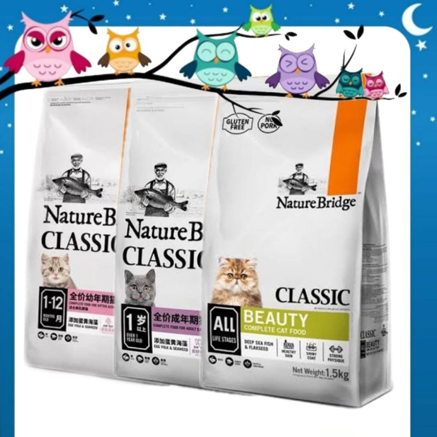 NATURE BRIDGE CLASSIC CAT KITTEN ADULT BEAUTY cat dry food 1.5KG-MAKANAN KUCING NB