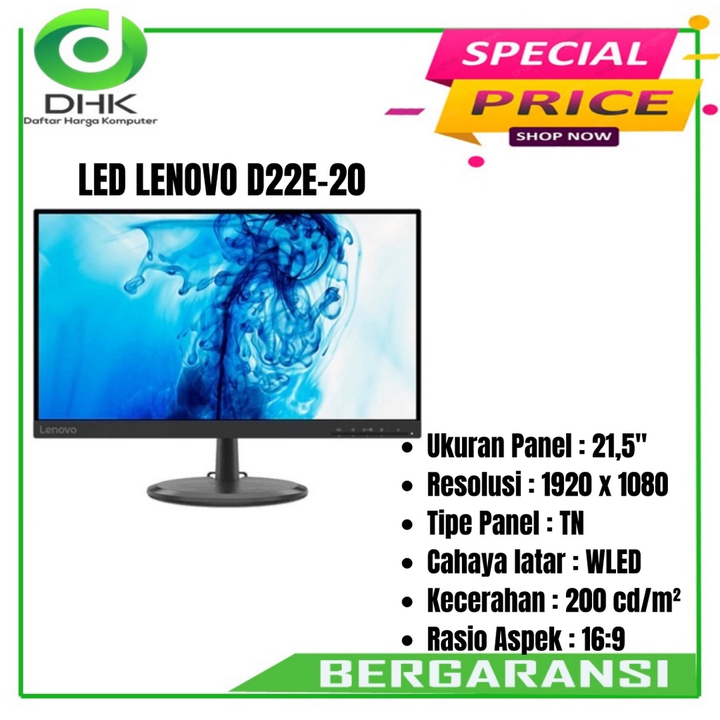 Monitor LED Lenovo D22E-20 IPS HDMI Full-HD 75Hz