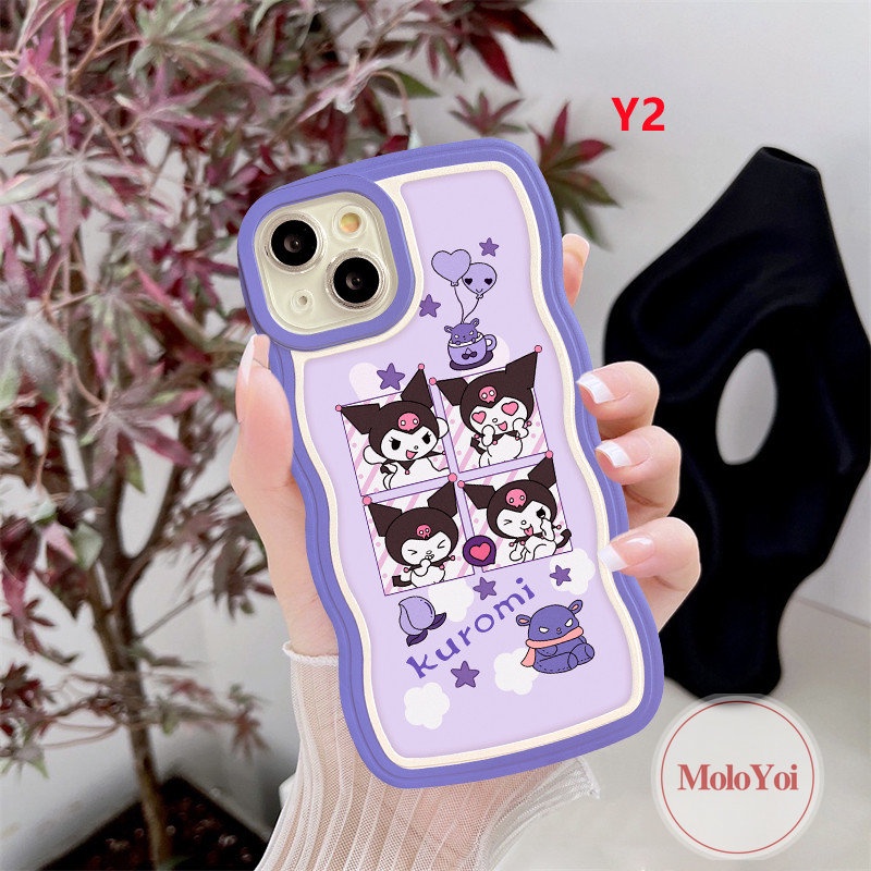 IPHONE Case Compatible Untuk Iphone7 8 Plus XR 11 13 12 14 Pro Max X XS Max 6 6s 14 Plus SE 2020 Wavy Edge Kartun Soft Tpu Lucu Astronot Kuromi Shockproof Phone Cover