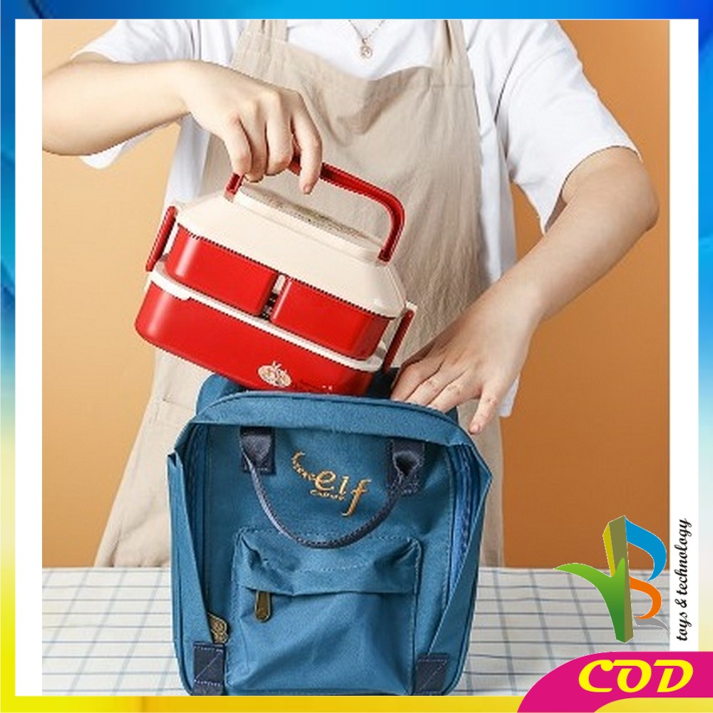 RB-C758 Tempat Makan 2 Susun Lunch Box Anti Tumpah / Kotak Makan Siang / Kotak Bekal Set Sendok Garpu