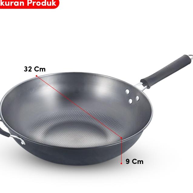 Special Price GM Bear Wajan Teflon 32cm 1071-Wajan Penggorengan Enamel 32cm
