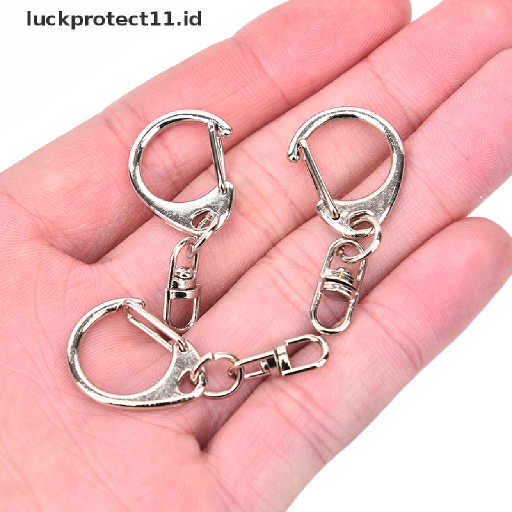 /Fashion Hot// Fashion// 10 Pcs DIY Dipoles Perak Keyring Gantungan Kunci Split Ring Pendek Rantai Kunci Rings.