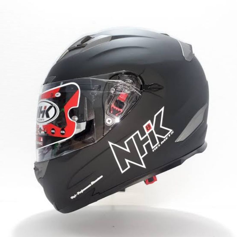 NHK RX9 SOLID DOUBLE VISOR BLACK DOFF | Helm Full Face Warna Doff Gun Flat Black Hitam Polos Flat Vi