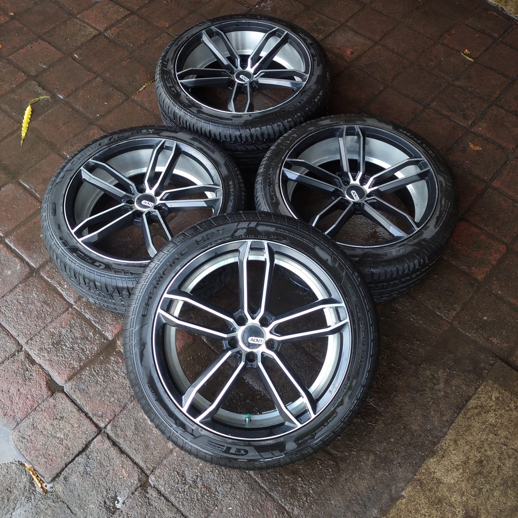 VELG MOBIL BEKAS COPOTAN ADV RING 20LEBAR 8 9 PCD 5X114,3 ET 42 35 BALCK POLIS + BAN GT RADIAL 225 4