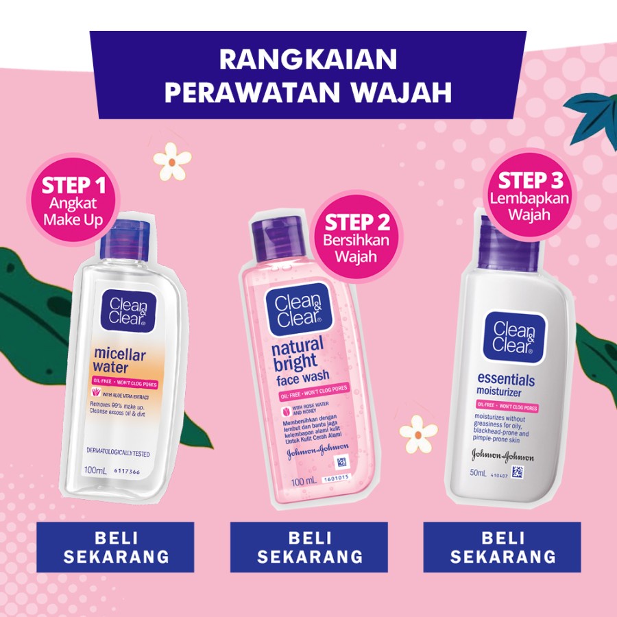 Clean &amp; Clear Natural Bright Face Wash Pembersih Pencerah Wajah 100ml