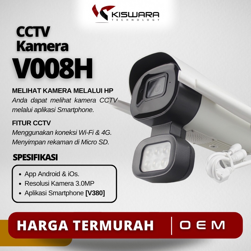 CCTV Wifi 4G Smart Camera -3.0MP - V008H4G [V380]