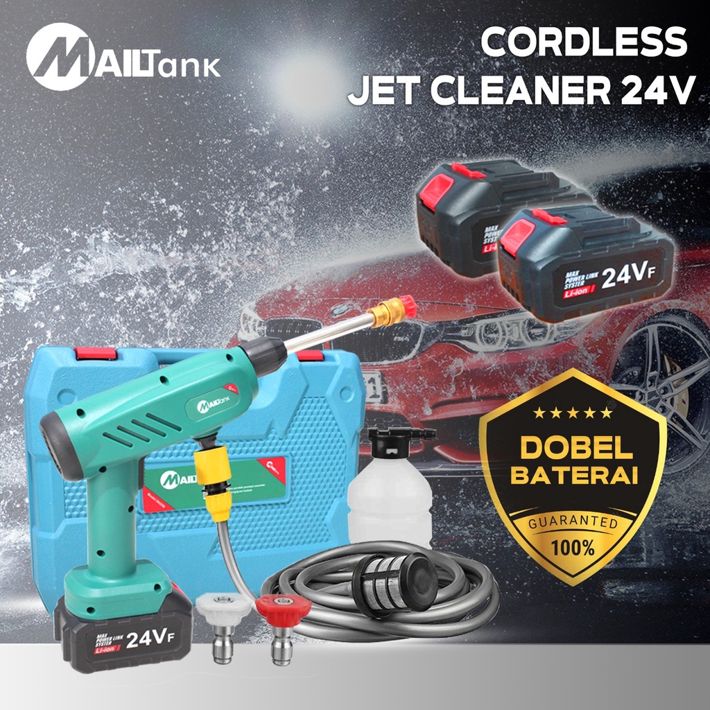 MAILTANK JET CLEANER 24V KOPER CLENING GUN CAS BATERAI ALAT SEMPROT CORDLESS LEBIH PRAKTIS +KEKINIAN tersedi juga merk yukido &amp; mikayo 36v 2baterai