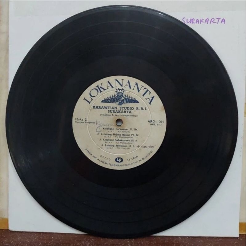 Vinyl Piringan Hitam 10 inch Karawitan Jawa Gending Jowo