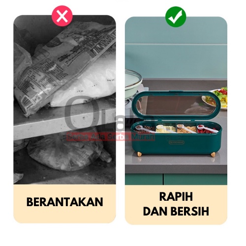 ( OJE ) TEMPAT BUMBU RAK DAPUR 4 IN 1 KOTAK BUMBU 4 LUBANG TM-0388