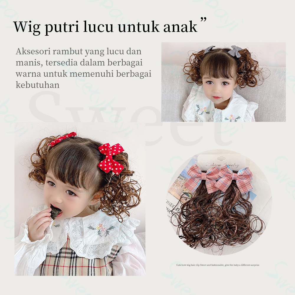 Sweetybayi Jepit rambut wig anak korea Jepit rambut pita anak Jepitan anak model rambut sepasang