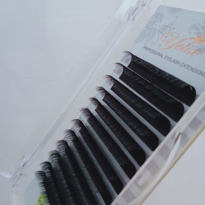 Yelix Flat 0,15D+  / 0,20D+ Lashes Dimension bahan Ellipse super lembut / IB PRIMER PENGUAT LEM / PRIMER STRAWBERRY EYELASH EXTENSION