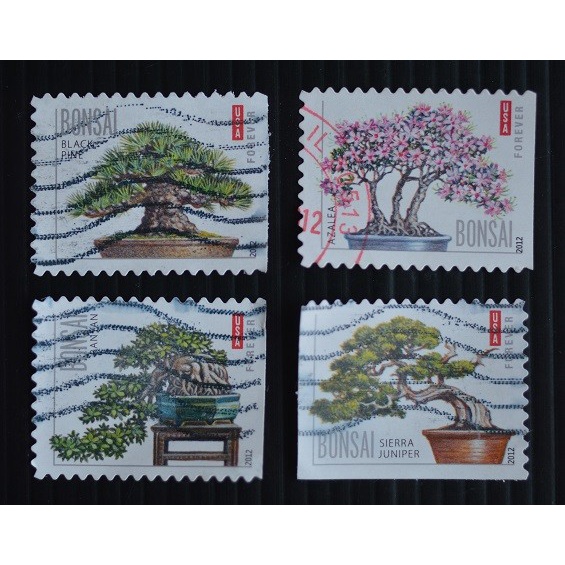 

✨NEW✨ - PERANGKO AMERIKA 2012 - BONSAI STAMP SET - USED .