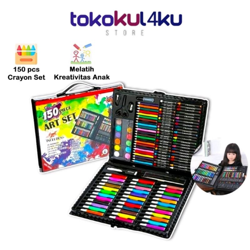 

TOKOKUL4KU ART SET 150 PCS CRAYON FULL SET 150PCS PERALATAN GAMBAR LUKIS PENSIL WARNA 1 SET COLOURING PENSIL