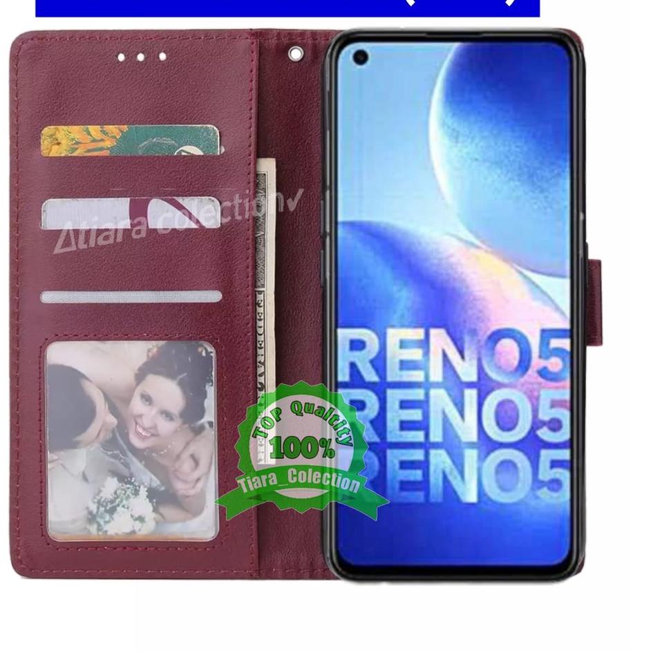 [E[47 ♥☞] OPPO RENNO 4 RENO 4F RENO 5 RENO 5F RENO 5 PRO CASING DOMPET HP COVER HP LEATHER FLIP CASE