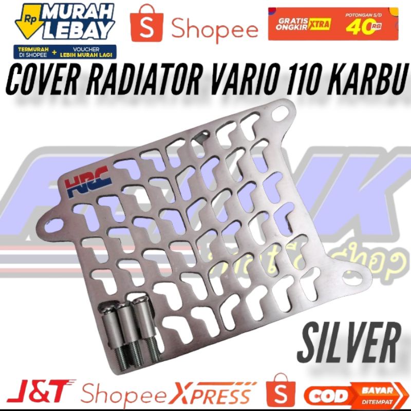 Cover radiator hrc vario 110 cnc vario karbu almunium / tutup cover radiator vario 110 cnc almunium