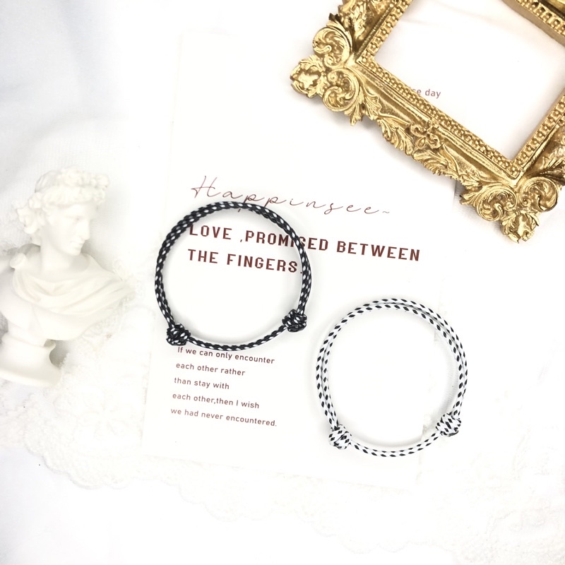 GELANG POLOS HITAM PUTIH / GELANG COUPLE / GELANG SAHABAT