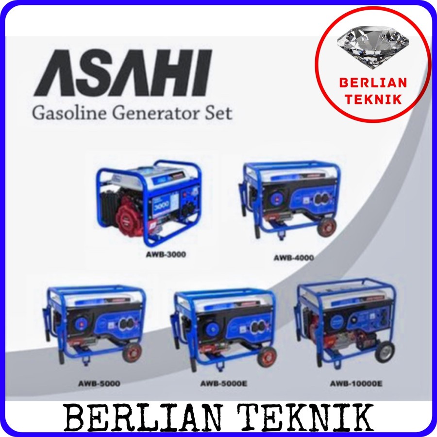 Gasoline Generator Mesin Genset Bensin Asahi 5000 / 3000 Watt