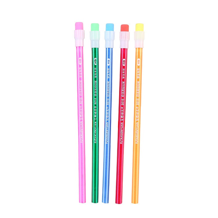 10pcs Pensil Pencil Penghapus HB Warna Warni Set OSM-ST0194