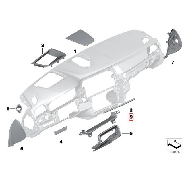 Original BMW F10 F11 Cover Trim Panel Bawah Speedometer