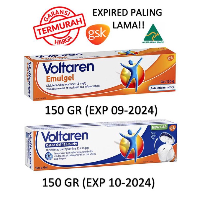 [BISA COD] Voltaren Emulgel Osteo Gel 12 Hourly 150 gr Australia Krim Nyeri Otot