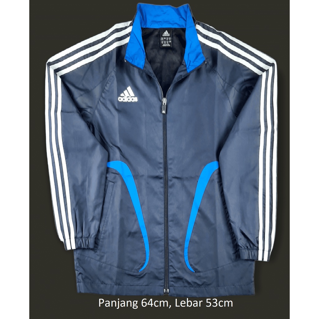 ADIDAS Sweater Hoodie Tracktop Jaket Biru
