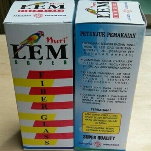 Lem Super Fiber Glass Nuri / Resin / Lem Plastik Harga Per Pcs