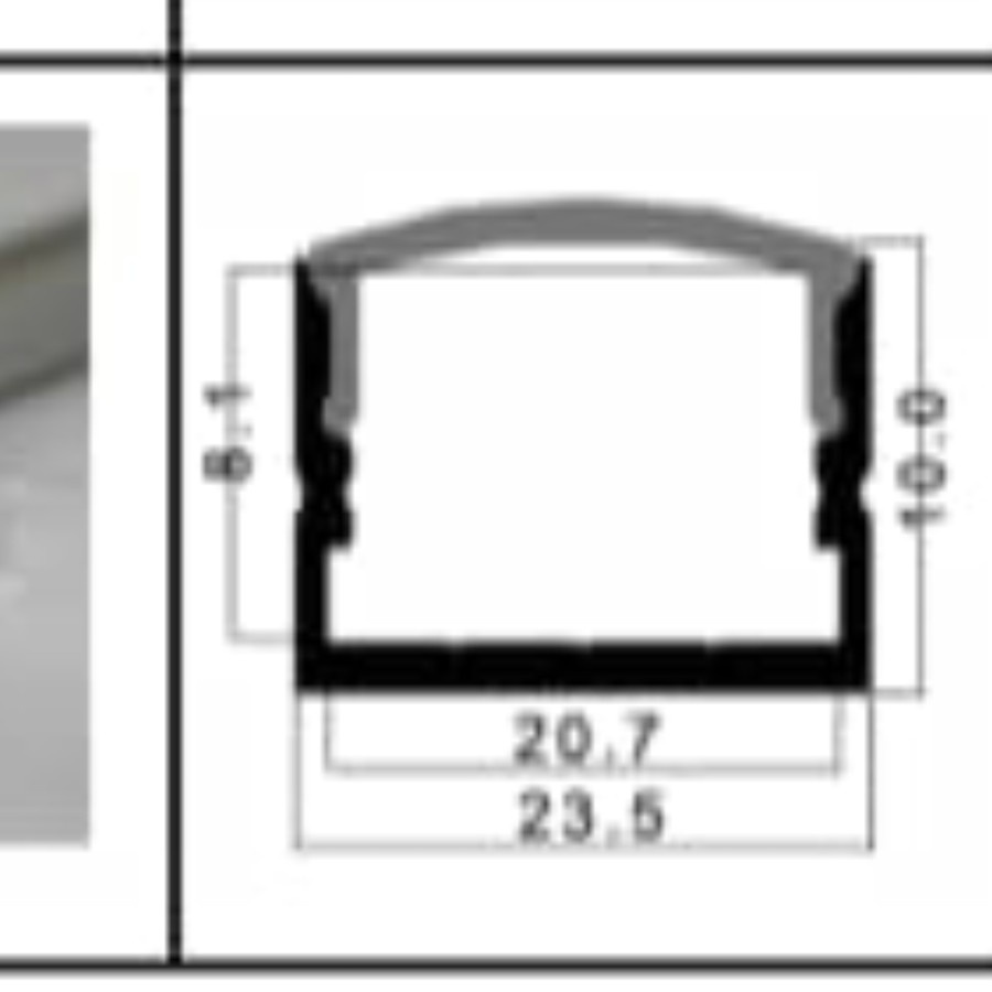 list lis rumah alumunium 2cm lampu led cover tutup mika acrylic putih