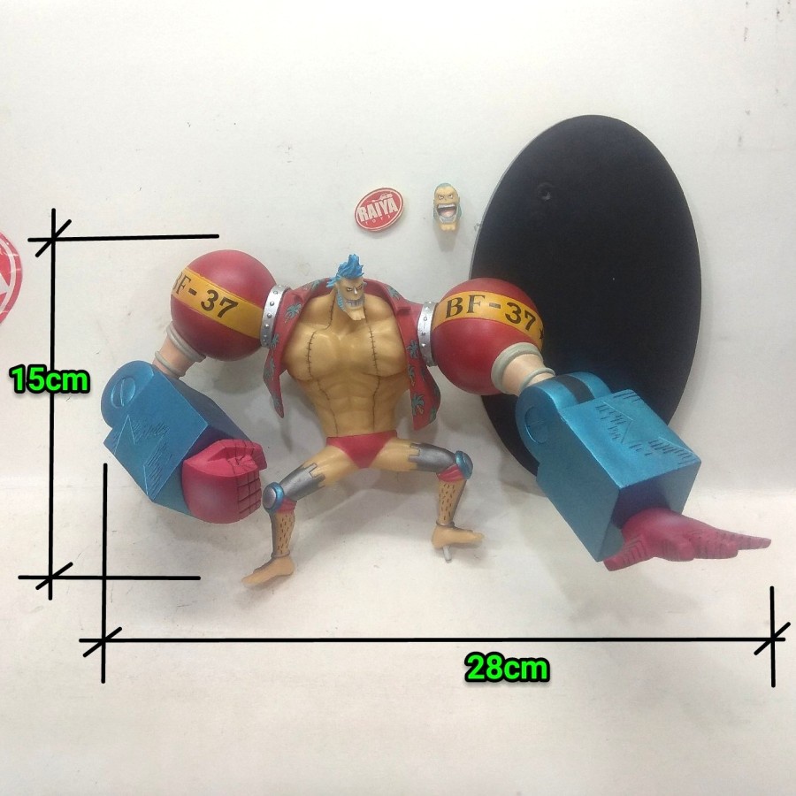 ACTION FIGURE ANIME ONE PIECE FRANKY FIGUARTS ZERO RECAST BAJAK LAUT TOPI JERAMI bukan ori bandai lu