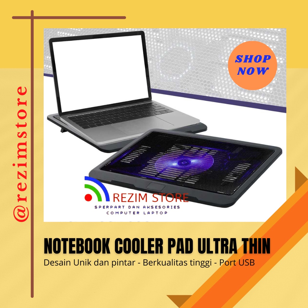 Cooling Pad Cooler Kipas Pendingin laptop Notebook Ultra Thin Radiator 11 inch sampai 17 inch kipas 