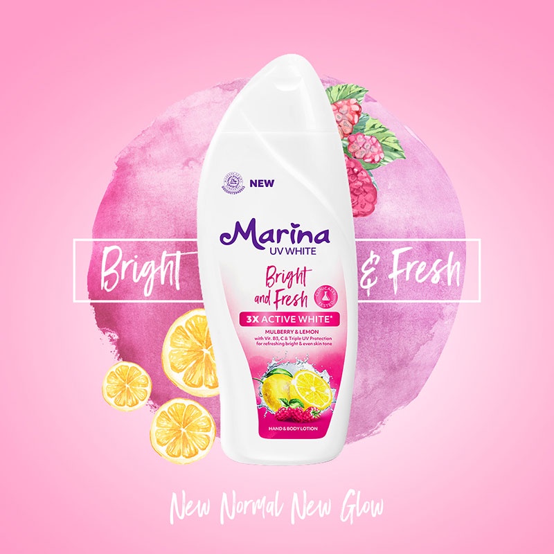 Marina UV White Bright & Fresh Body Lotion 500ml - Marina UV White Pink 500ml
