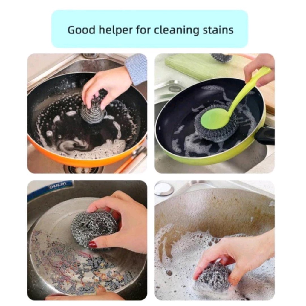 Spons Pembersih Karat / Sabut Kawat Cuci Piring / Spons Kawat Stainless Steel Dishwashing Wire